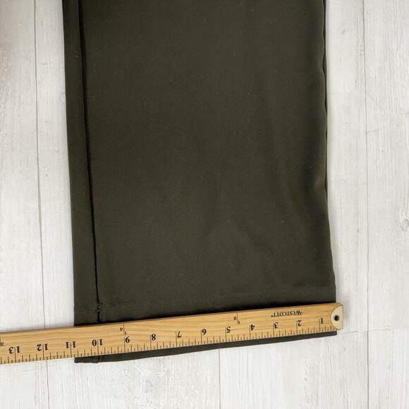 Halara High Waisted Straight Leg Casual Pants Size L Olive Green Stretch Pockets - Picture 14 of 16